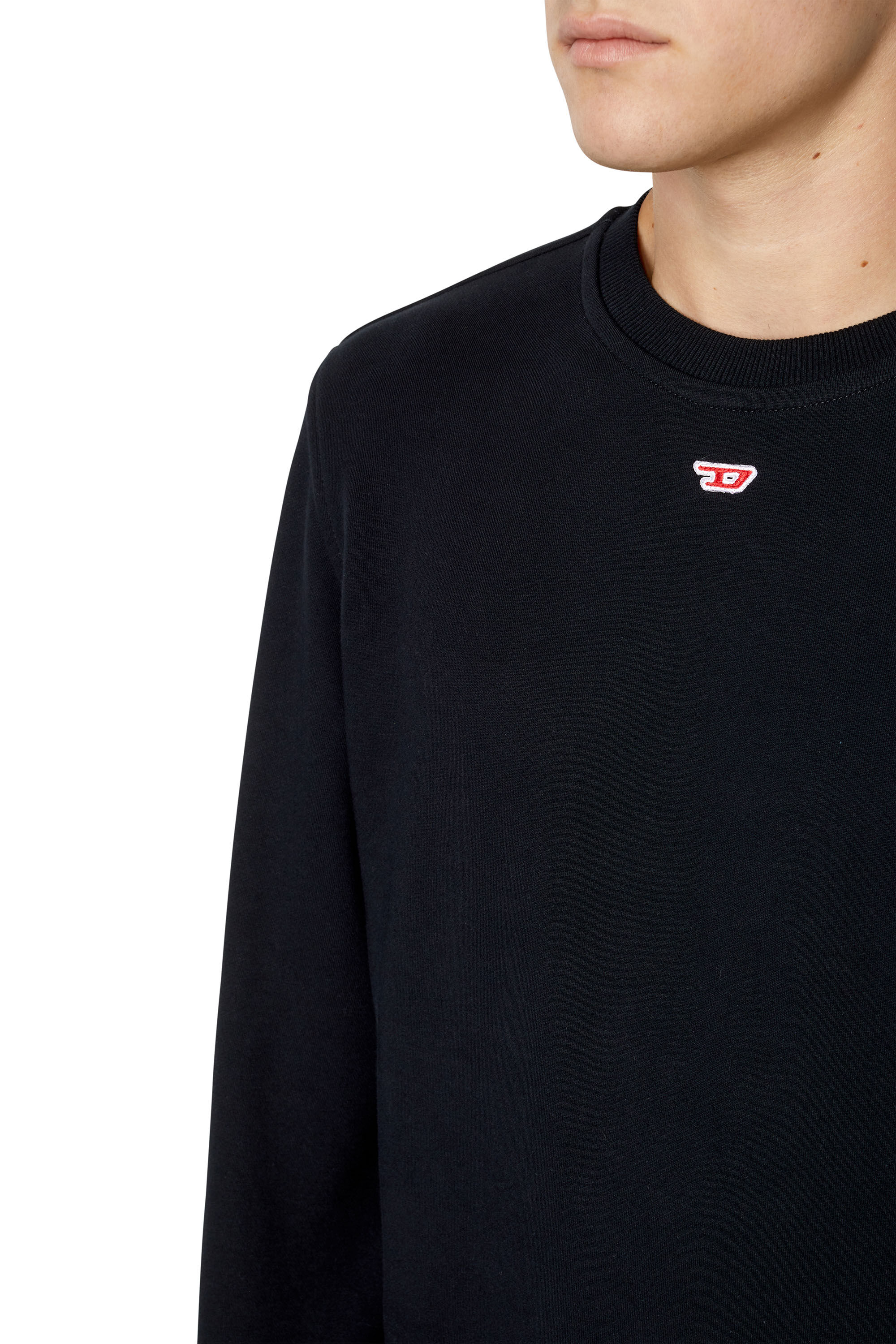 Diesel - S-GINN-D, Unisex's Sweatshirt with mini D patch in Black - 6