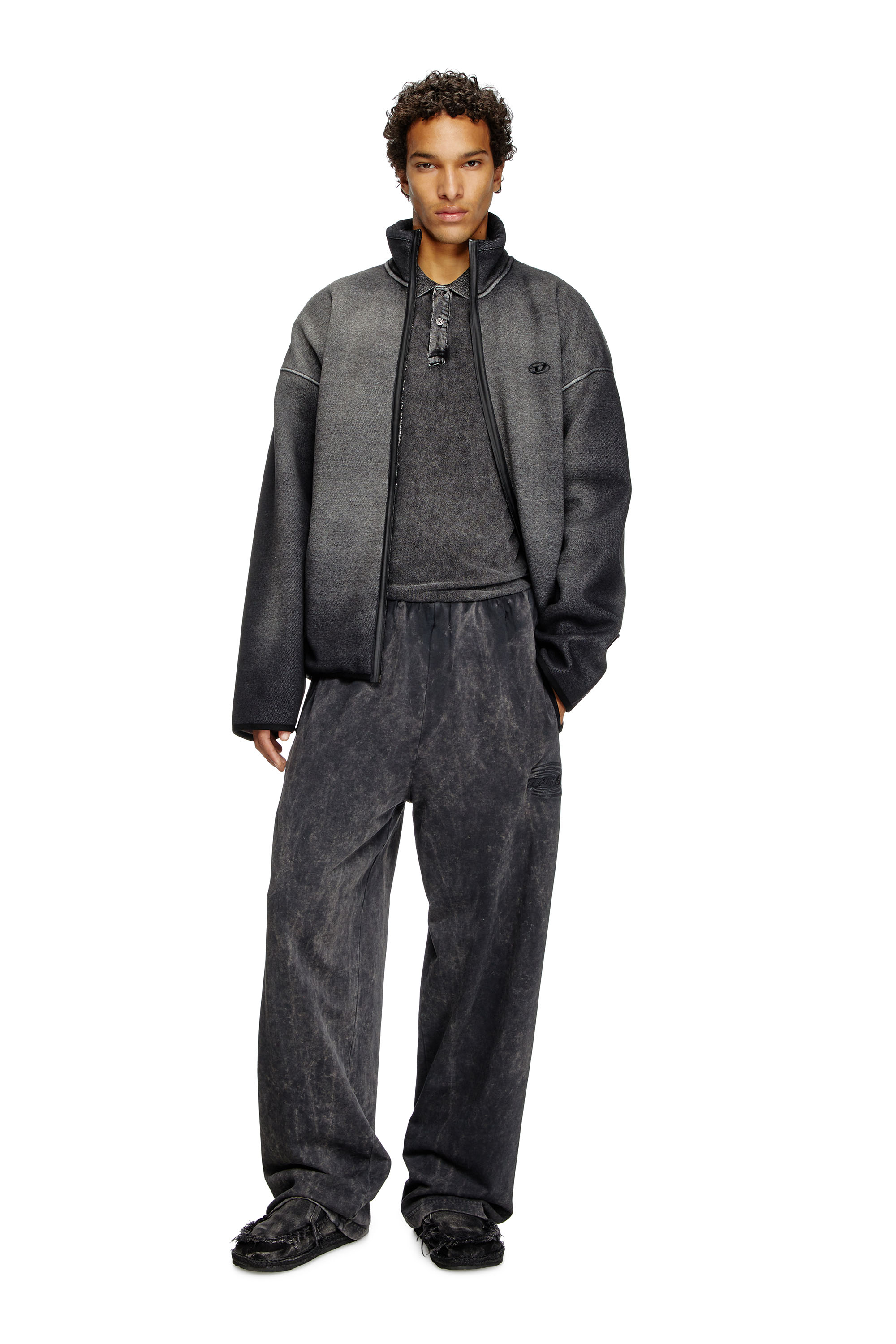 Diesel - T-SWIND-R1, Man's Denim-look polo shirt in Black - 3