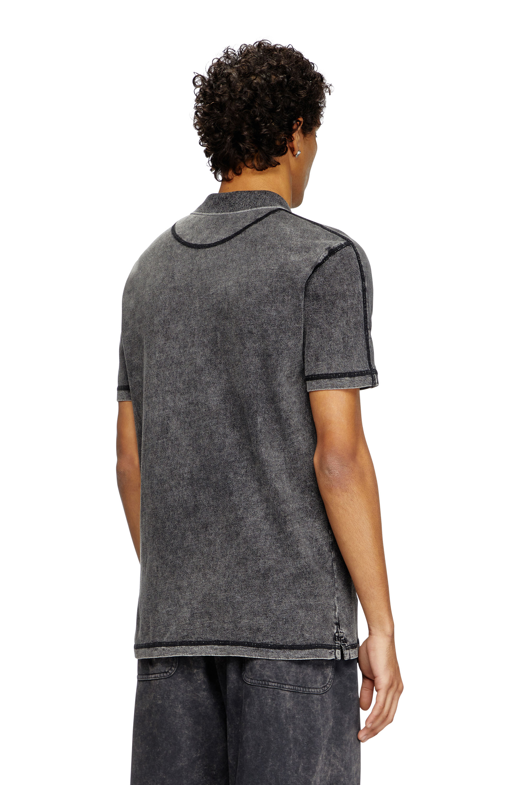 Diesel - T-SWIND-R1, Man's Denim-look polo shirt in Black - 2